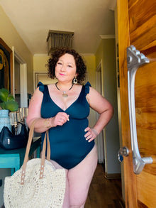 Traje de baño Margaret azul petroleo