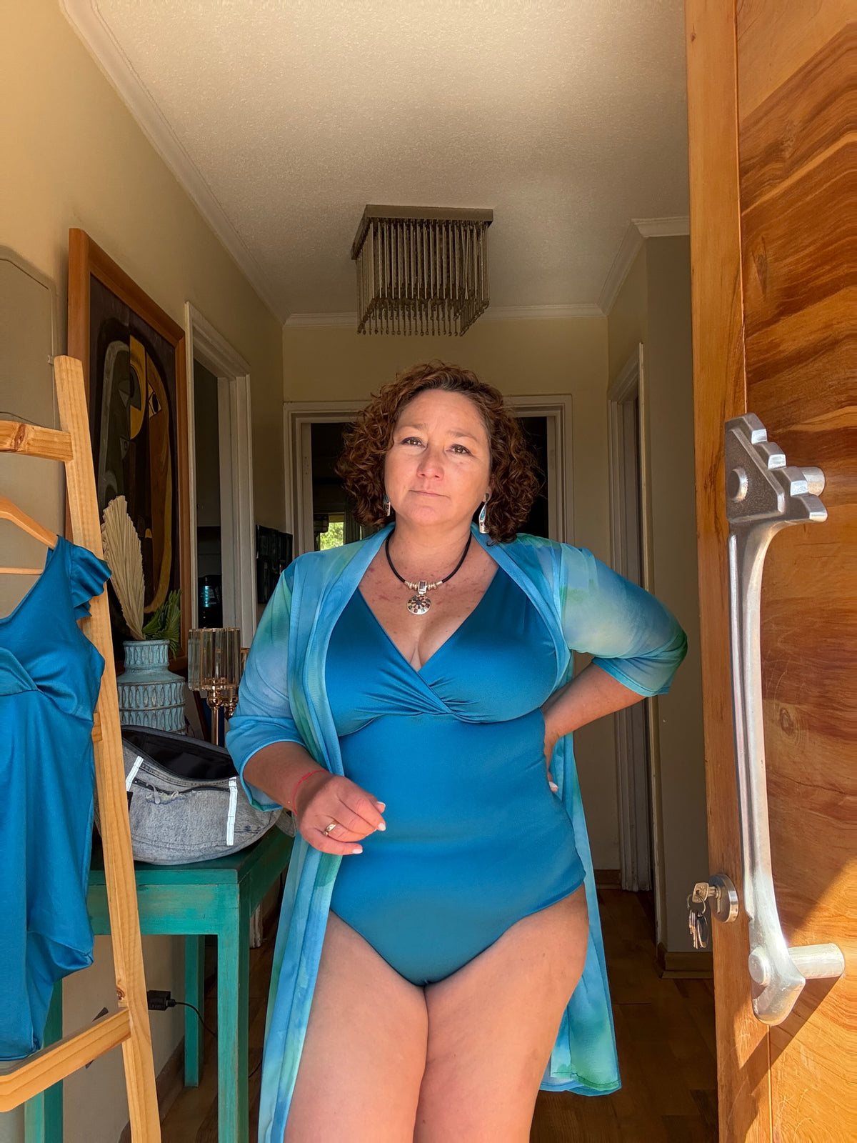 Traje de baño Margaret azul piedra