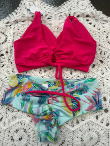 Conjunto Margaret fucsia tanga fitness TM tucanes