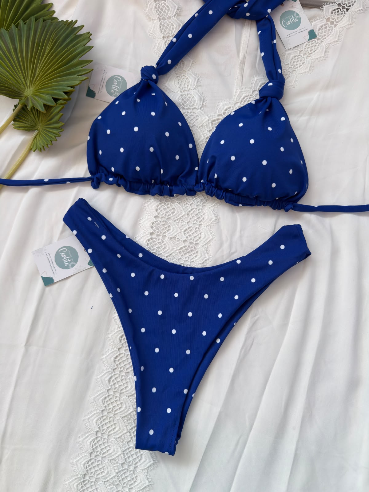 Conjunto bahia culote U Retro azul