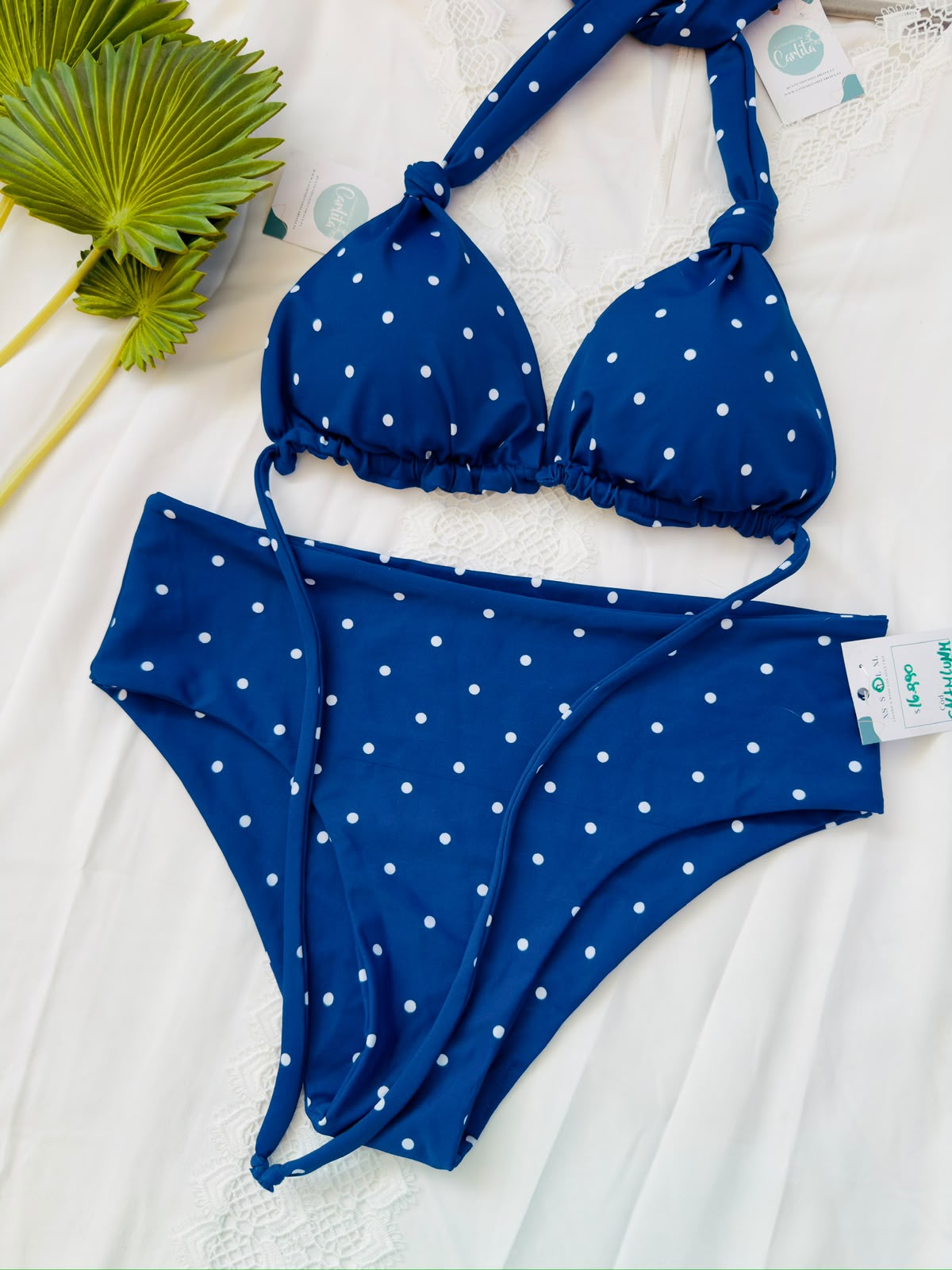 Conjunto bahia calzon tiro medio Retro azul