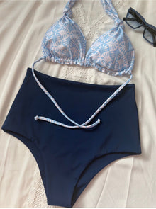 Conjunto bahia culote tiro alto azulejo portugues