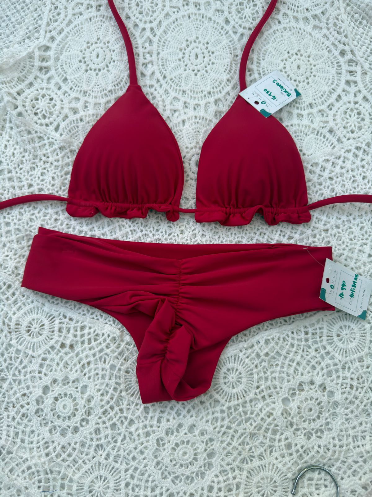 Conjunto ibiza tanga fitness Tiro normal rojo