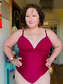 Traje de baño copas burdeo