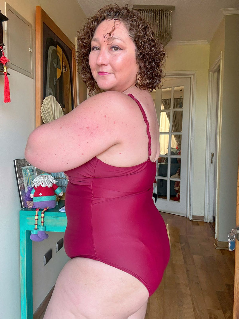Traje de baño copas burdeo
