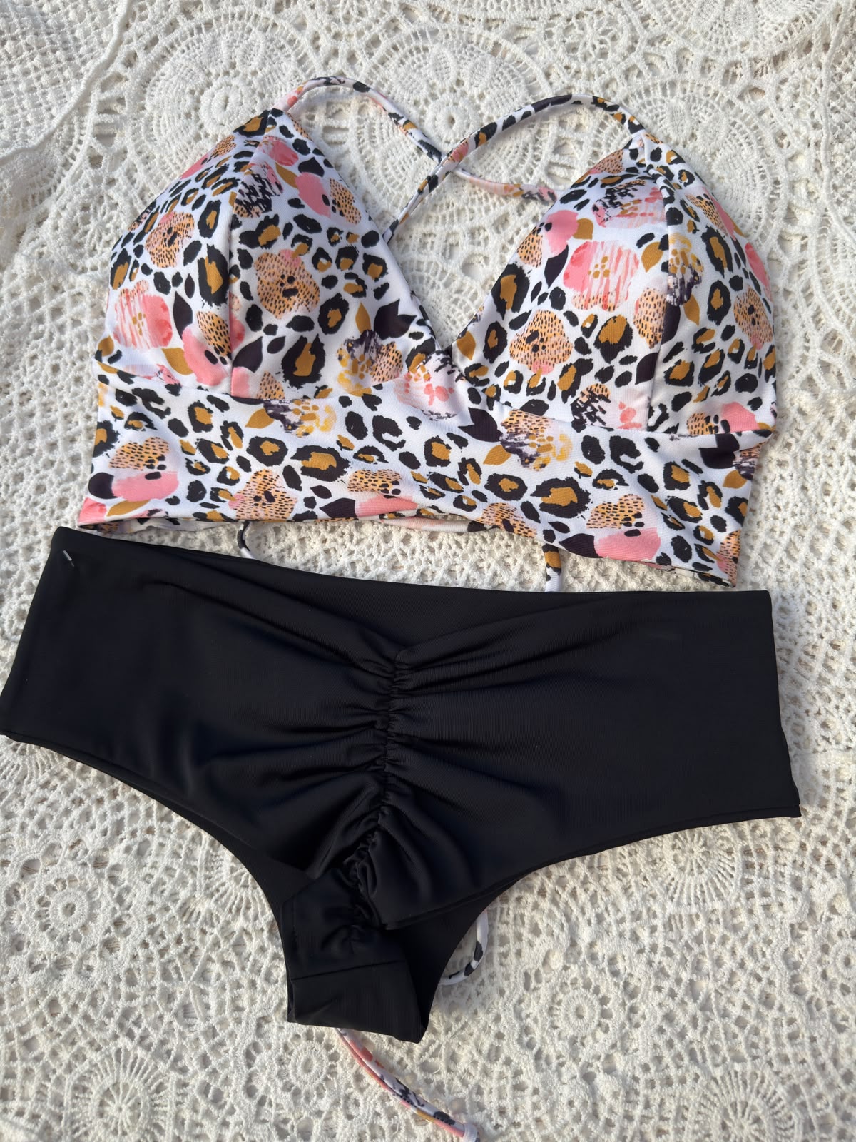 Conjunto Bustier Grecia bottom a elección negro