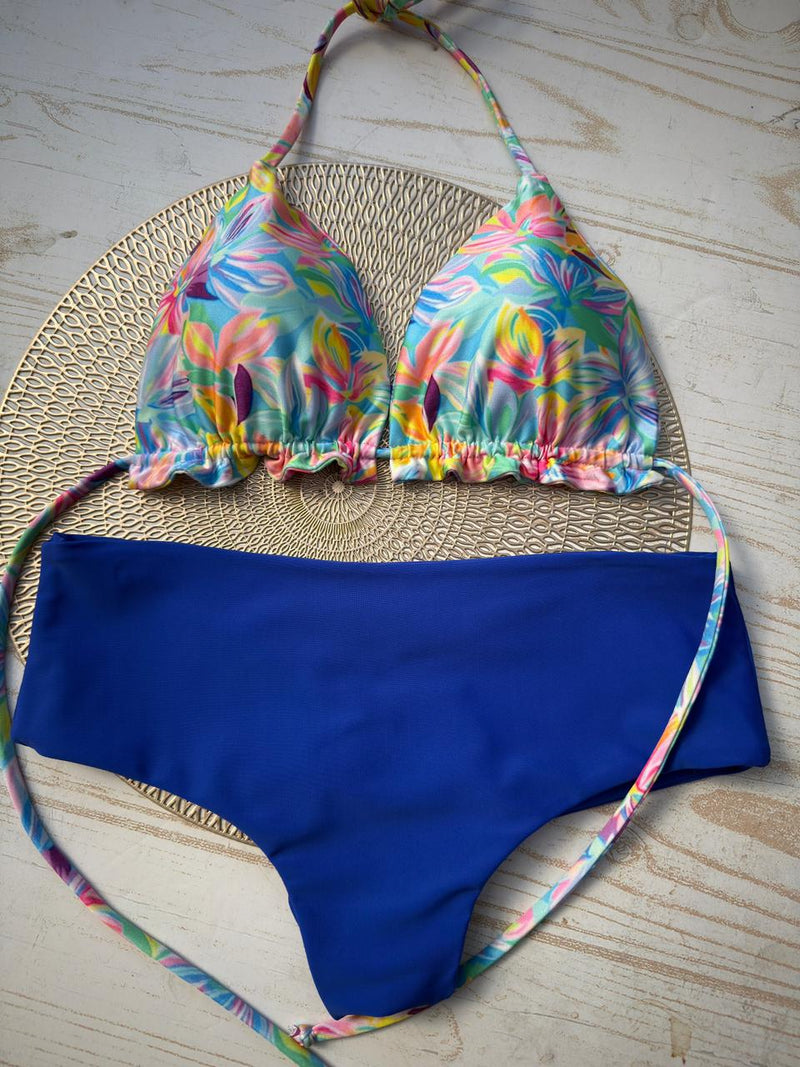 Conjunto ibiza flores Tropicales