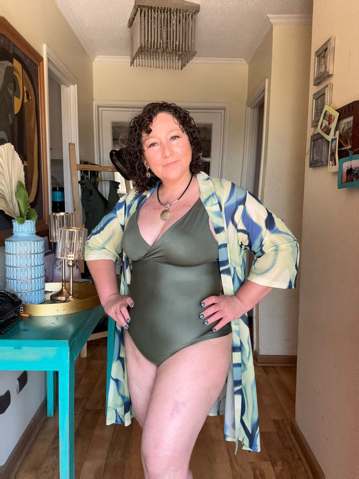 Traje de baño Margaret verde destellante
