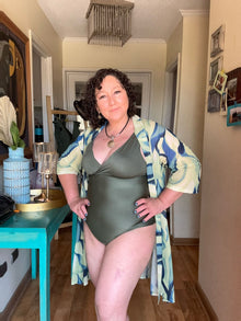Traje de baño Margaret verde destellante