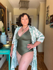 Traje de baño Margaret verde destellante