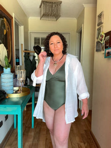 Traje de baño Margaret verde destellante