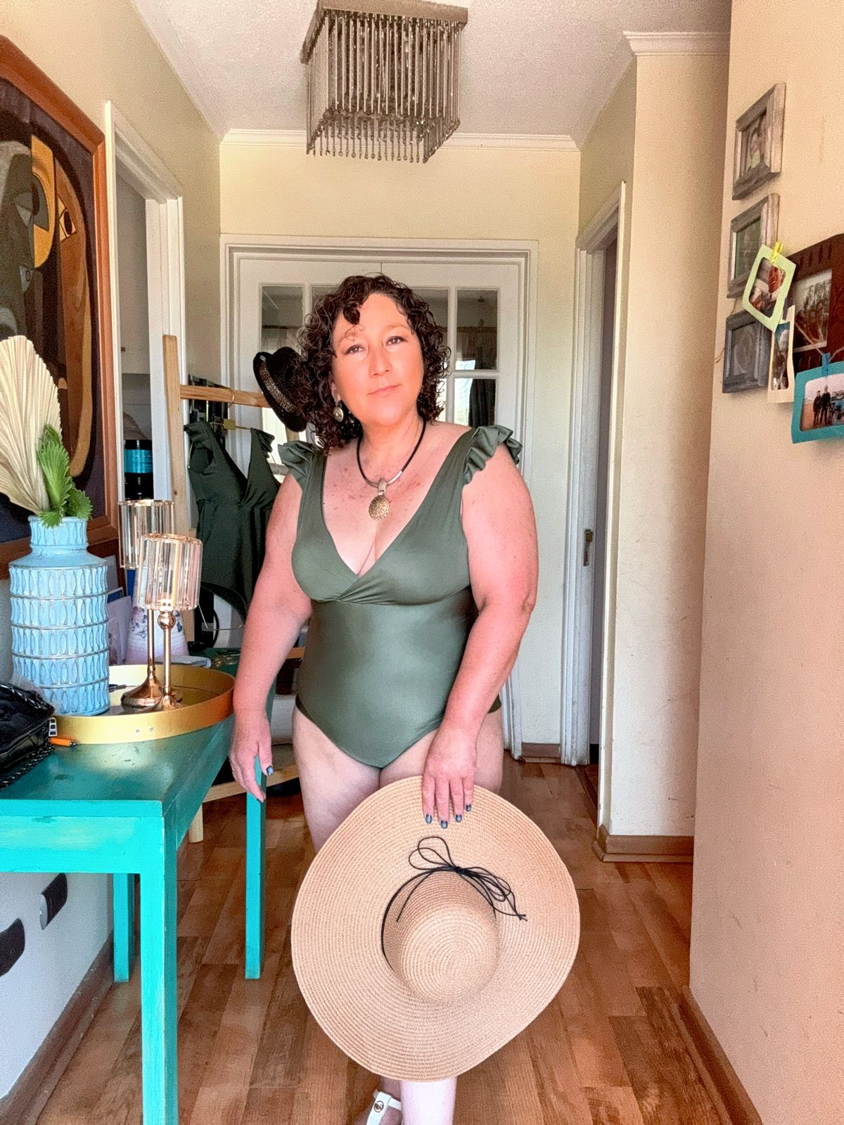 Traje de baño Margaret verde destellante