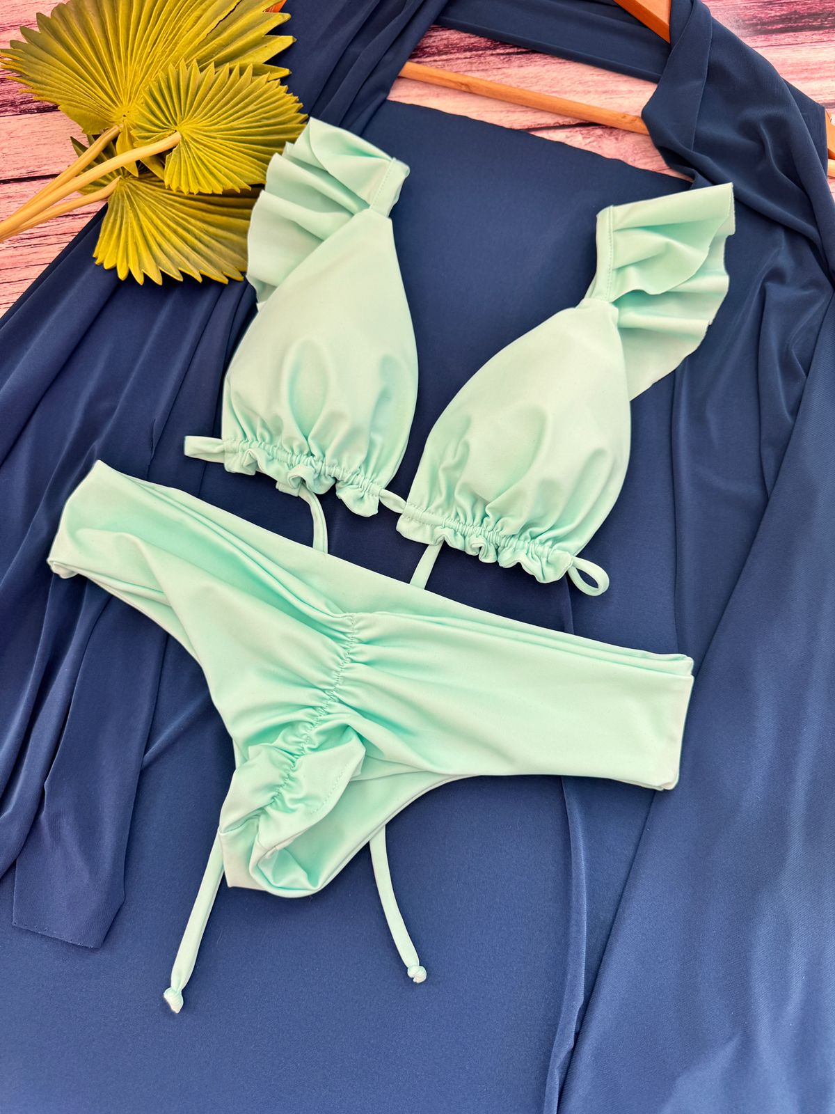 Conjunto Ibiza con vuelos Aguamarina